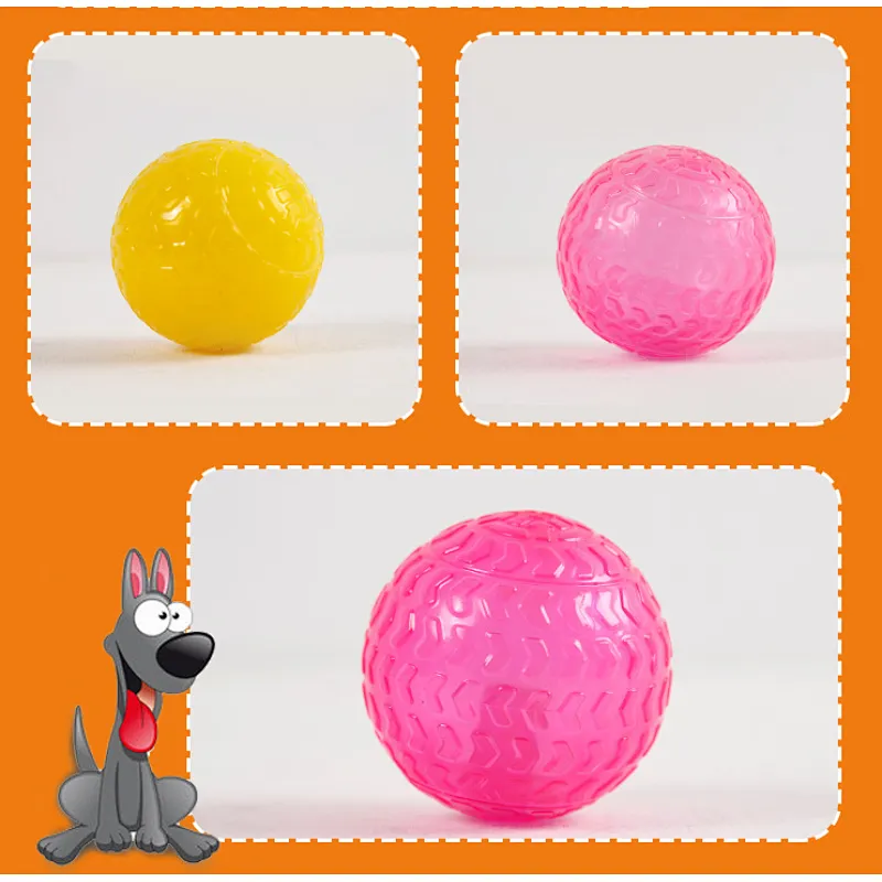 Bright Color Soft TPR Pet Dog Ball Chew Toy Football Dog Toy Floating Ball with voice