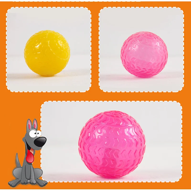 Bright Color Soft TPR Pet Dog Ball Chew Toy Football Dog Toy Floating Ball with voice