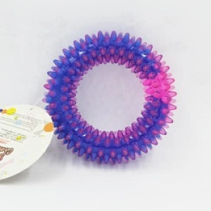 Colorful Molar Teeth Massage Ring TPR Dog Chew Toys Pet Interactive Toy