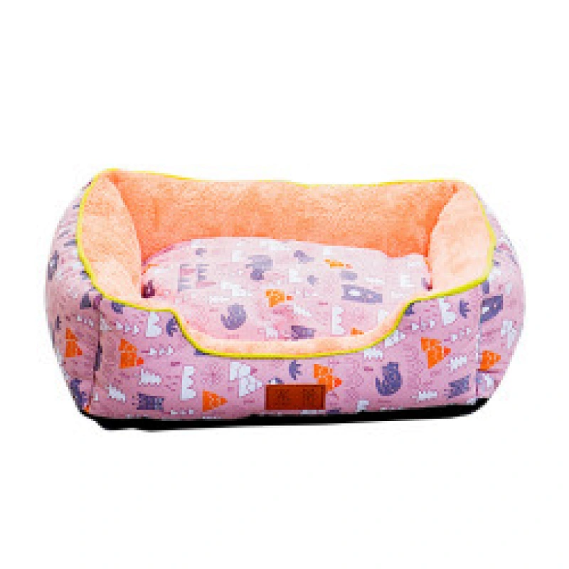 Hot sale PP cotton canvas luxury cute print pet dog beds easy clean