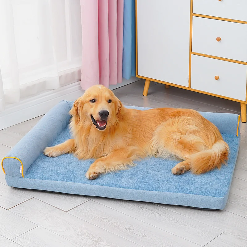 High quality sofa fabric and PP cotton elevated washable fancy pet dog sofa mat beds