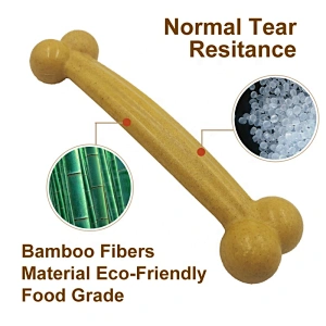 Organic Dog Toy Bamboo Fiber Material  Eco-Friendly Food-Grade Bone Shape Chew Toy For Medium And Large Dog