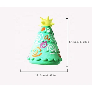 TPR Foam Pet Dog Cat Food Attractant Toy Christmas Tree Shape Chew Toy For Pets Who Dont Like Toys