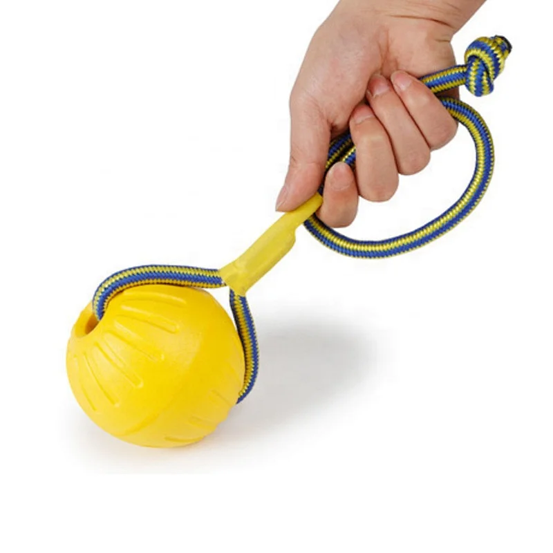 Swing and fling durable foam rope ball dog toy larger dogs interactive training toy