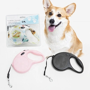 5M Long Dog Walking ABS Pet Automatic Traction Lead Rope Telescopic Tractor Solid and Printed