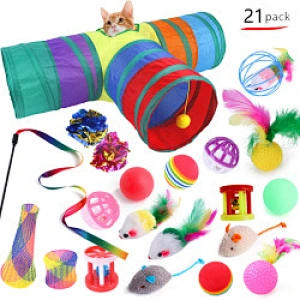 The Mouse House Flippity Fish Interactive Motorised Soft Cat Toy Set Big Hugging Plush