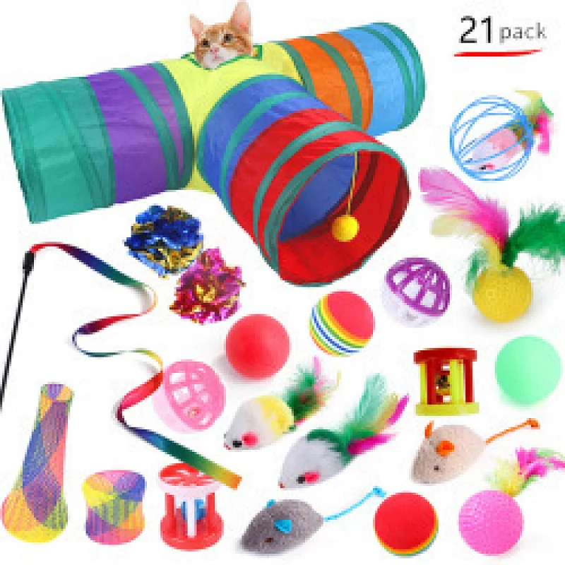 The Mouse House Flippity Fish Interactive Motorised Soft Cat Toy Set Big Hugging Plush