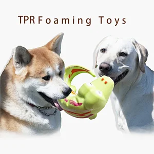 Chicken flavor TPR Foam Pet Dog Toy Crocodile Shape  Chicken Flavor Chew Toy