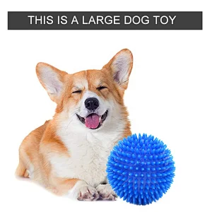 Bright Color Soft TPR Thorn Pet Kitten Chew Supplies Playing Squeaking Voice Activated Dog Spike Ball toys