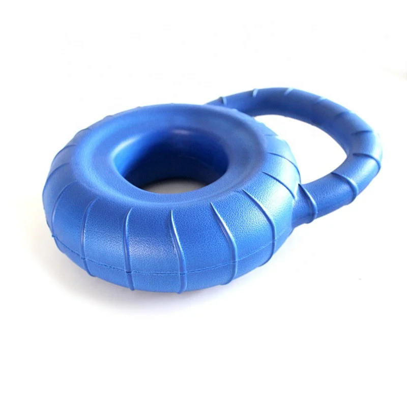 Durable Eva Foam Tyre Shape Dog Toy Larger Dogs Interactive Training Floating Throw Chewing Toy With Handle