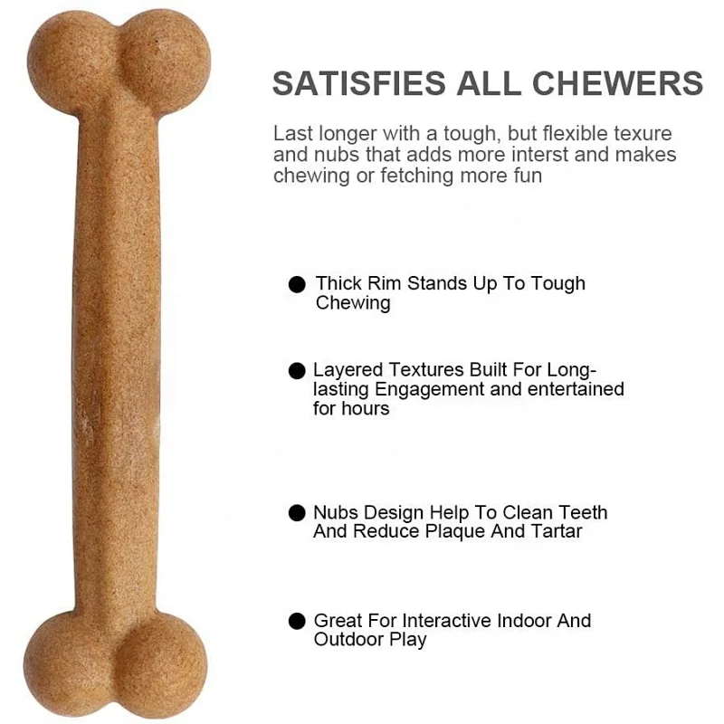 Biological Base Material Eco-Friendly Wooden With Food-Grade Plastic Chew Dog Toy