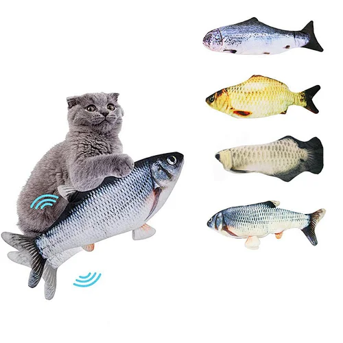 New Design Fish Toy Flippity Electronic Interactive Motorised Cat Dog Scratch Pet Toys