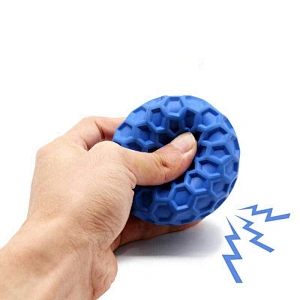 Natural Rubber Squeaky Chewing Ball  Dog Toy 8cm For Aggressive Chewer