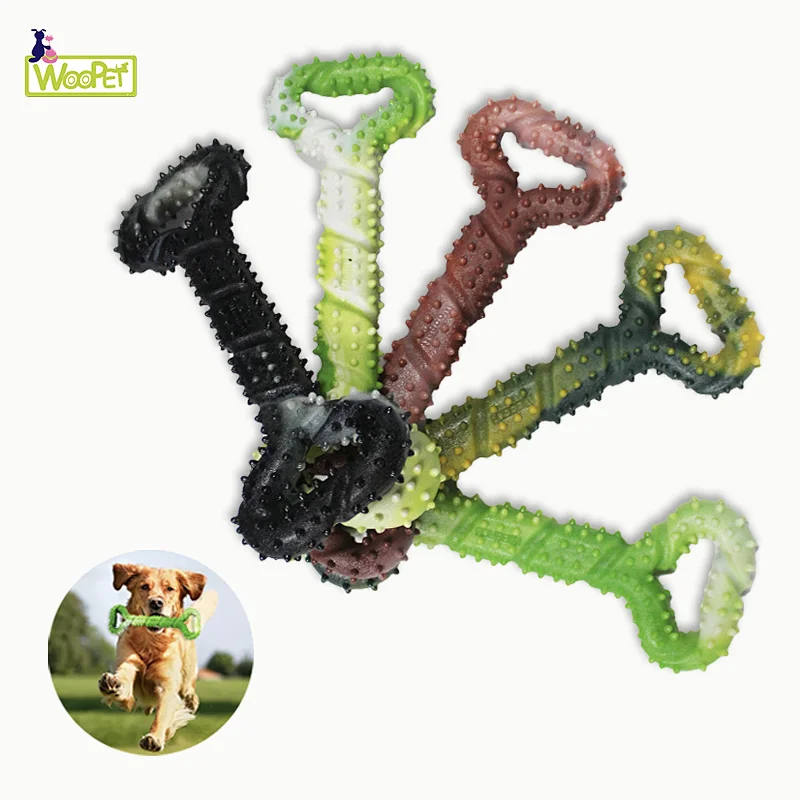 Most popular Interactive Pet Bone Durable Dog Teeth Cleaning Chew Toy Tpr Bone From Dog Chew Toys Toothbrush
