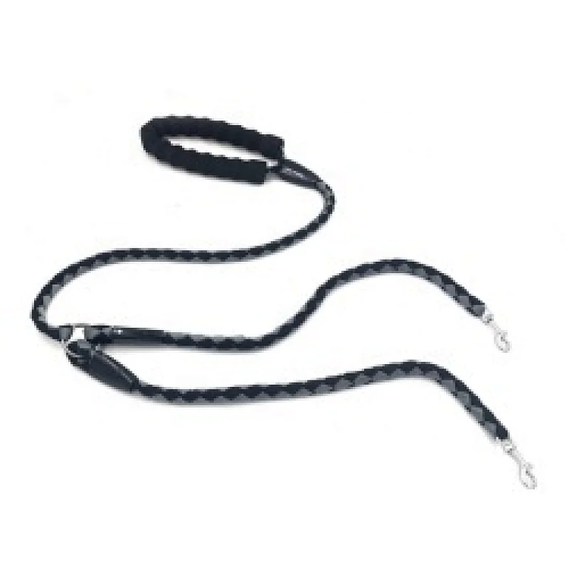 Double Dog Leash Walking Traction Lead Telescopic Tractor Rope 1x120cm