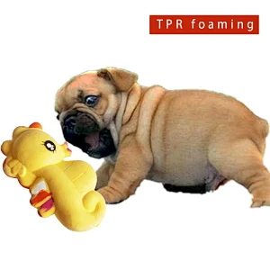 DIY Hand Painting Pet Toy TPR Foam Seahorse Shape  Chicken Flavor Chew Toy