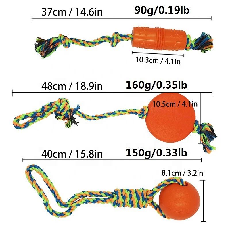 Interactive Training Cotton Rope Tug Buddy Squeaky Dog Chew Toy Set Your Proprietary  Goods  on Amazon