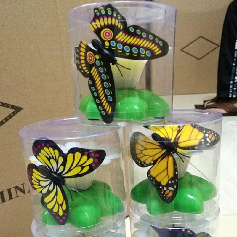 Butterfly Scratch Shake Rotate Catch Training Plastic Interactive Cat Toy Cat teaser toy with feather teaser stick