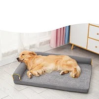 High quality sofa fabric and PP cotton elevated washable fancy pet dog sofa mat beds