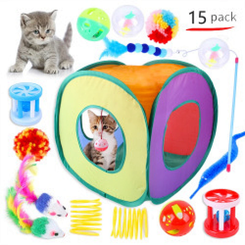 The Mouse House Flippity Fish Interactive Motorised Soft Cat Toy Set Big Hugging Plush