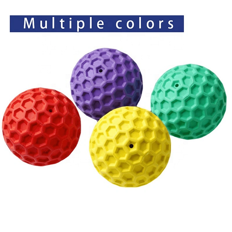 Natural Rubber Squeaky Chewing Ball  Dog Toy 8cm For Aggressive Chewer