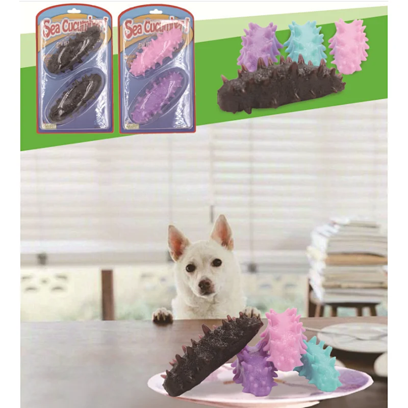 TPR Dog Chew Toy Soft  Cute color Solid  Interactive Pet Toy 1:1 Sea Slug Shape