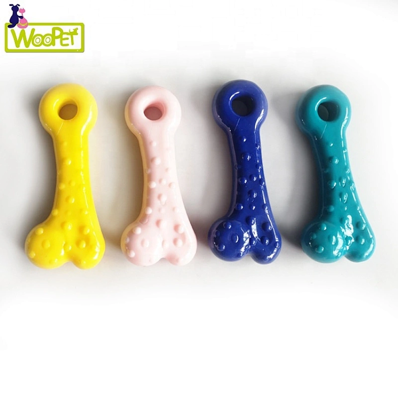 Dog Chew Toy Soft Rubber Cute Color Solid  Interactive Training Pet Toy For Puppy