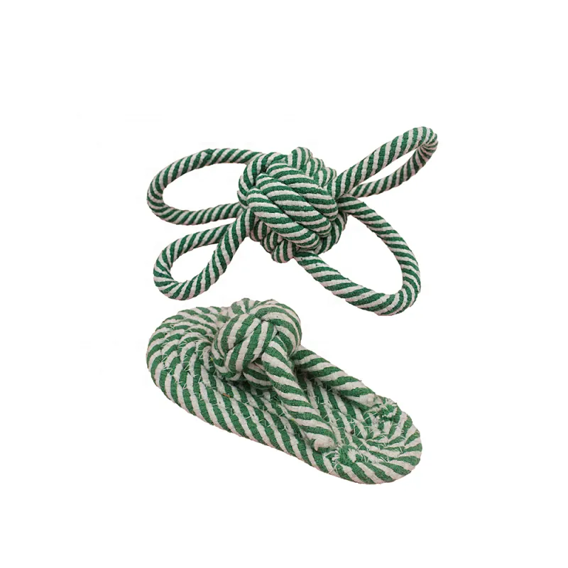 Wholesale Interactive Chew Toy Natural Cotton Rope Slipper Shape Tough Dog Toy