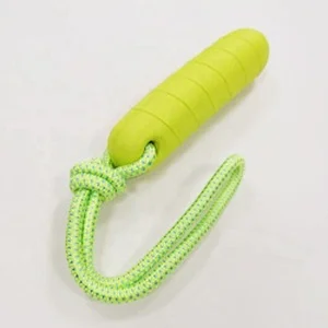 Swing And Fling Durable Eva Foam Rope Sausage Shape Dog Toy Larger Dogs Interactive Training Toy