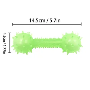 Glow In The Dark Food Leakage Interactive Chew Toys Barbell Shaped  From Dog Toys Manufacturers