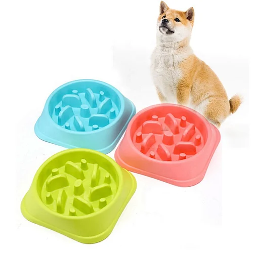 Pet Slow Eating Puzzle Dog Hunting Rounded Pet Bowls For Fast Eaters Slow Feeder Food Bowl Plastic Dog Bowl