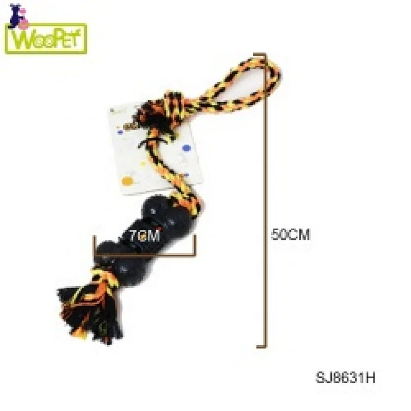 Tough Colored Cotton Rope  Tug Of War Interactive Dog  Toy  For Training Dogs