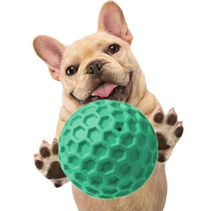 Natural Rubber Squeaky Chewing Ball  Dog Toy 8cm For Aggressive Chewer