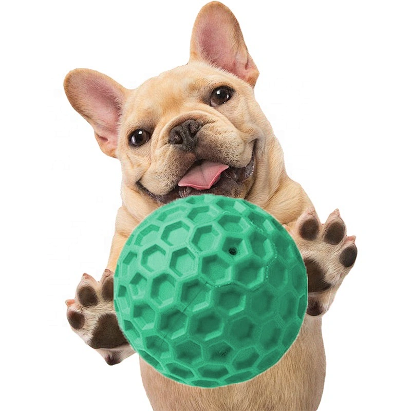 Natural Rubber Squeaky Chewing Ball  Dog Toy 8cm For Aggressive Chewer
