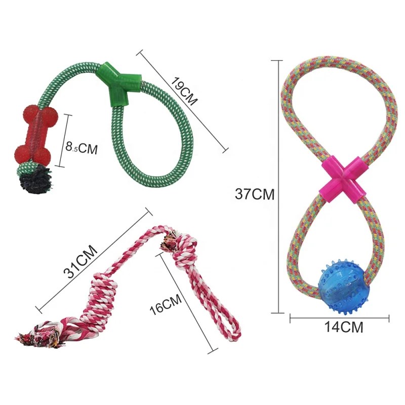 Woopet  Dogs Interactive Toys Pet Chew Toys Cotton Rope Toys for Aggressive Chewers