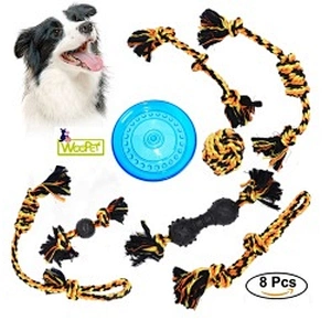 Cotton rope ball dog  toy set with flying disc for training dogs dog soft toy