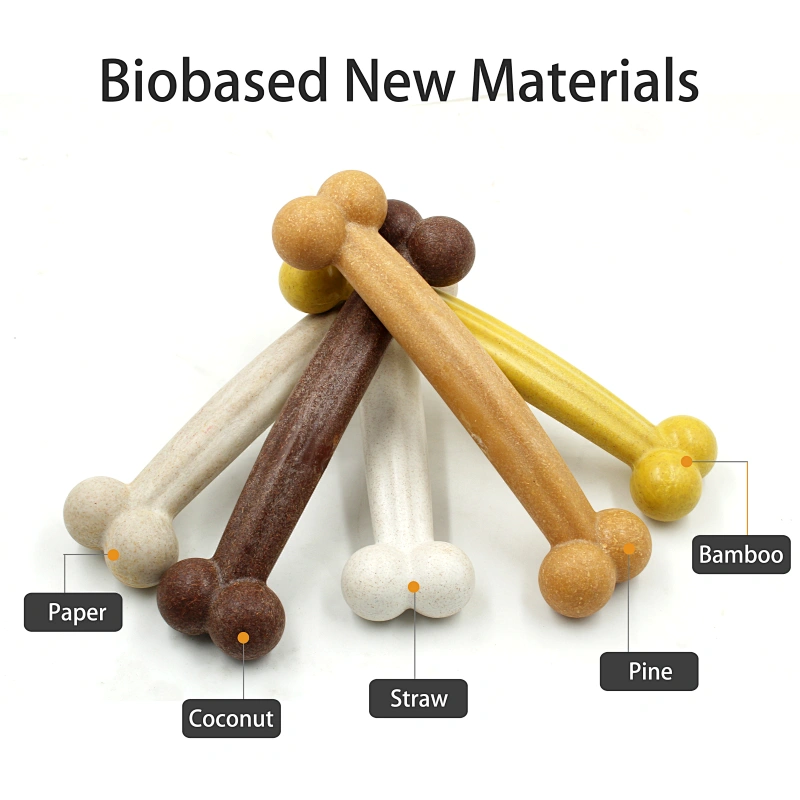 Organic Dog Toy Bamboo Fiber Material  Eco-Friendly Food-Grade Bone Shape Chew Toy For Medium And Large Dog