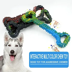 Interactive Multi Color Dog Chew Toy Bone Shaped For Aggressive Chewer Dog Toys 2021