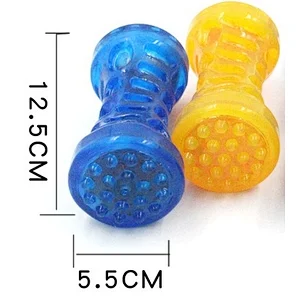 Factory Direct Dog Squeak Chew Toy Toothbrush  Coolable Squeaky Ball Teeth Cleaning Dogs Teether Cooling Summer Chew Toys
