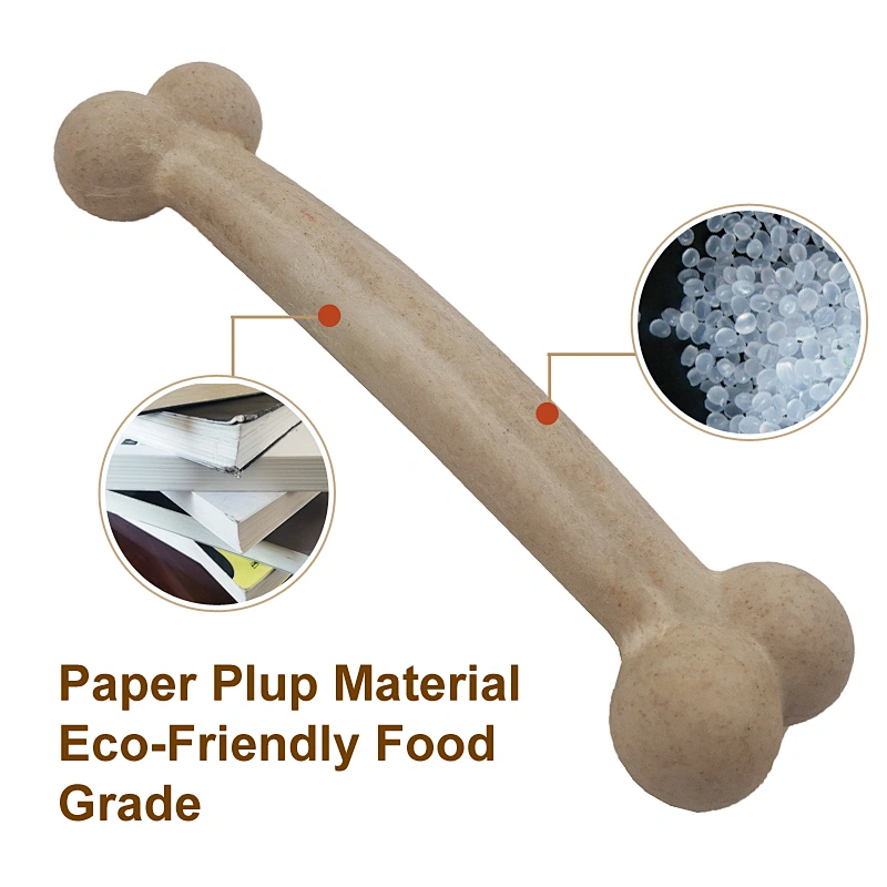 Paper Plup Fiber Material Eco-Friendly Food-Grade Bone Shape Chew Toy For Medium And Large Dog