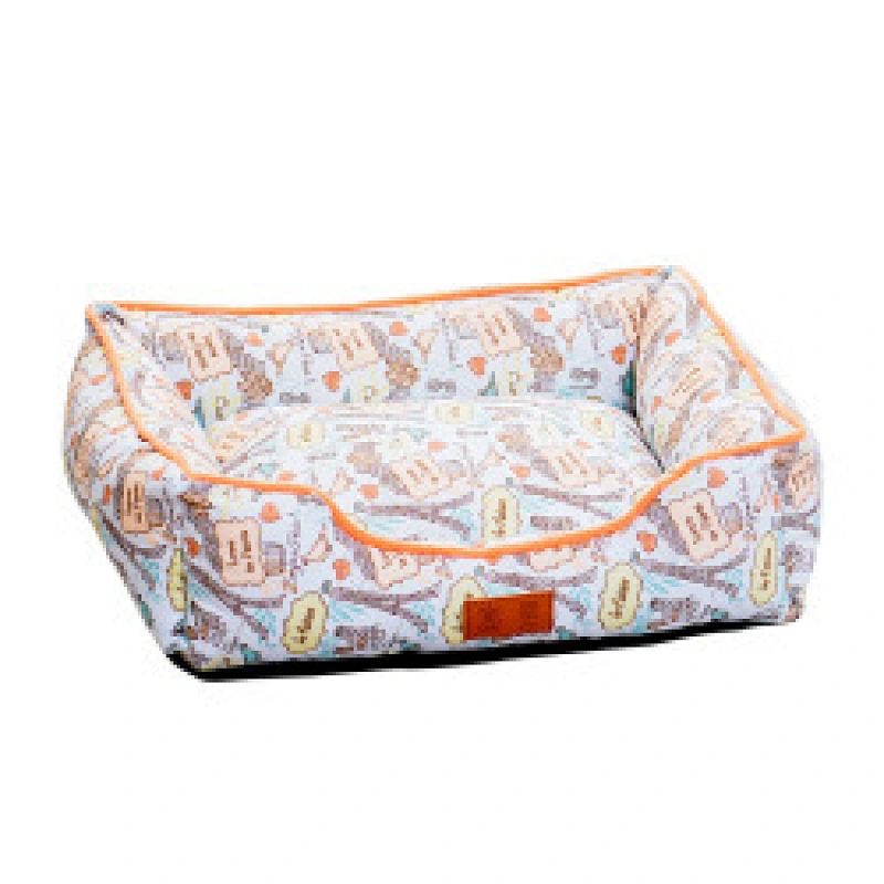 Hot sale PP cotton canvas luxury cute print pet dog beds easy clean