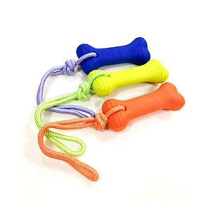 Swing And Fling Dura Eva Foam Rope Bone Dog Toy Larger Dogs Interactive Training Toy