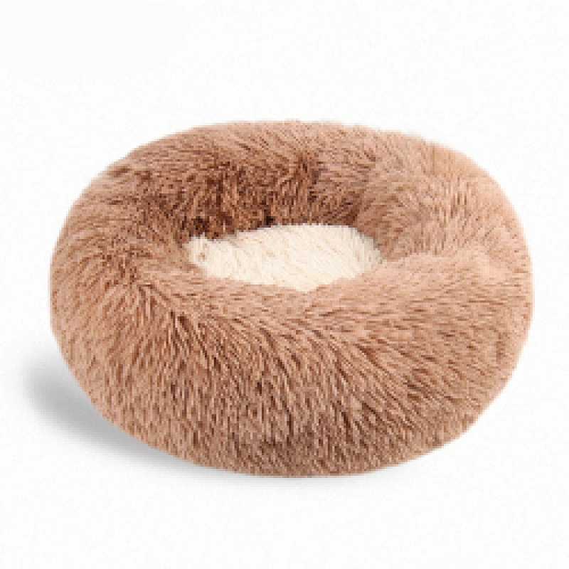 Hot sale washable pet bed active pets plush calming bed donut small dog bed furniture