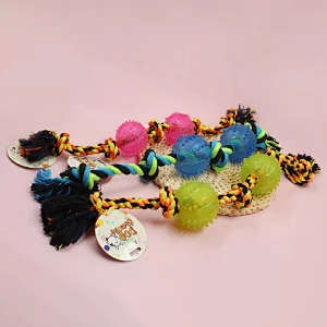 Interactive Training Cotton Rope TPR Tug Buddy Toss and Fetch Dog Chew Toy Set Your Proprietary  Goods  on Amazon