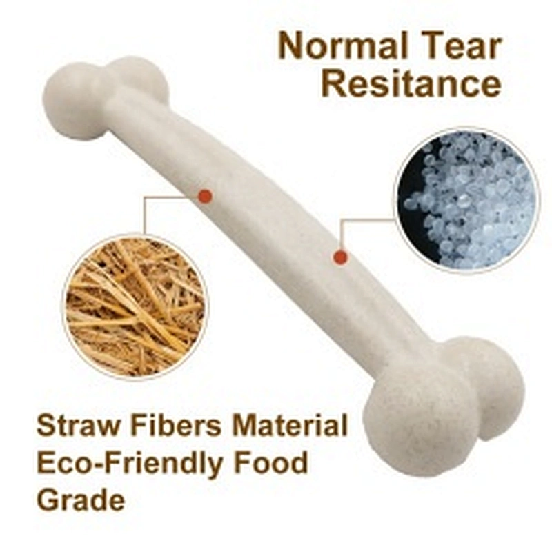 Straw Fiber Material  Eco-Friendly Food-Grade Bone Shape Chew Toy For Medium And Large Dog