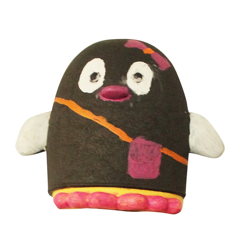 DIY Hand Painting Pet Toy TPR Foam Penguin Shape Chicken Flavor Chew Toy