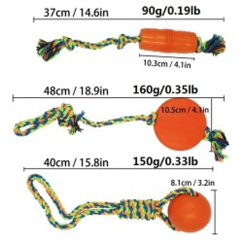 Interactive Training Cotton Rope Tug Buddy Squeaky Dog Chew Toy Set Your Proprietary  Goods  on Amazon