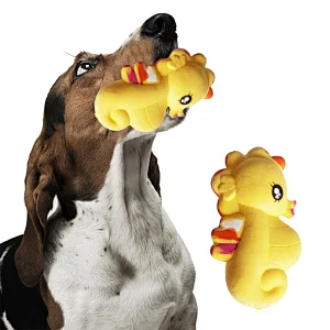DIY Hand Painting Pet Toy TPR Foam Seahorse Shape  Chicken Flavor Chew Toy