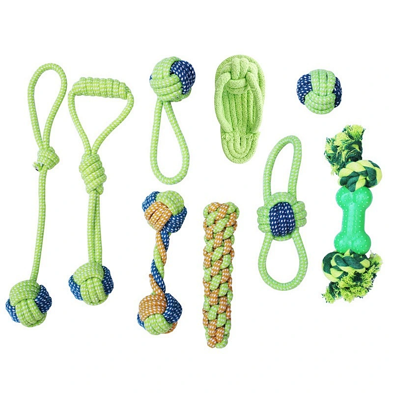 Toy Rope Teething Set Indestructible Cute Plush Dog Chew Rope Toys 9 Pc Set