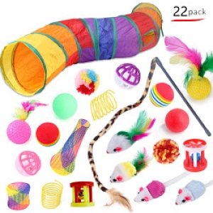 The Mouse House Flippity Fish Interactive Motorised Soft Cat Toy Set Big Hugging Plush